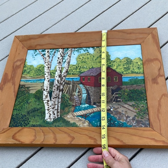 Water Mill Painting, Framed 16x20 - Picture 4 of 8